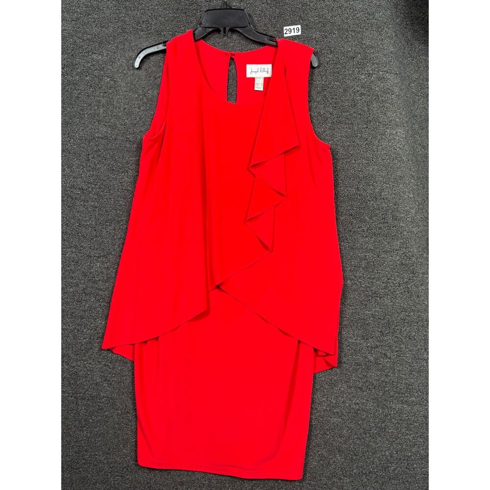 Joseph Ribkoff Dress Womens 10 Sleeveless Ruffle Layered Sheath 163011 Elegant